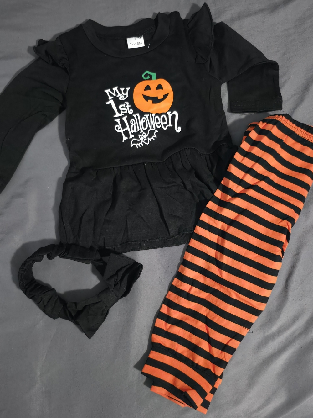 My 1st Halloween Black & Orange Baby Costume Set